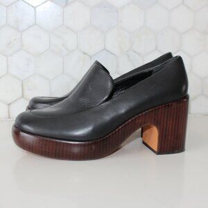 Vince Narissa Leather Heeled Loafers Platform Pumps